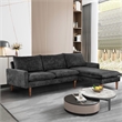 Afuera Living Black 86-Inch L-Shaped Cashmere Convertible Sofa