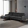Afuera Living Black 86-Inch L-Shaped Cashmere Convertible Sofa
