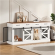 Afuera Living 71-Inch White Double Dog Crate with Storage Drawers