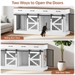 Afuera Living 71-Inch White Double Dog Crate with Storage Drawers
