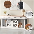 Afuera Living 71-Inch White Double Dog Crate with Storage Drawers