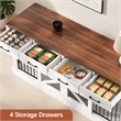 Afuera Living 71-Inch White Double Dog Crate with Storage Drawers