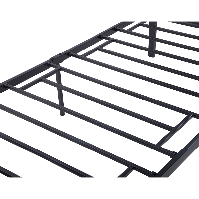 Afuera Living Contemporary Black Twin Metal and Wood Bed Frame