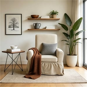 Afuera Living Cream Linen 360-Degree Swivel Barrel Accent Chair