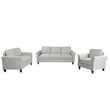 Afuera Living Contemporary Light Gray 3-Piece Linen Sectional Sofa Set