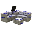 Afuera Living 4-Piece Patio Wicker Rattan Sofa Set with Storage