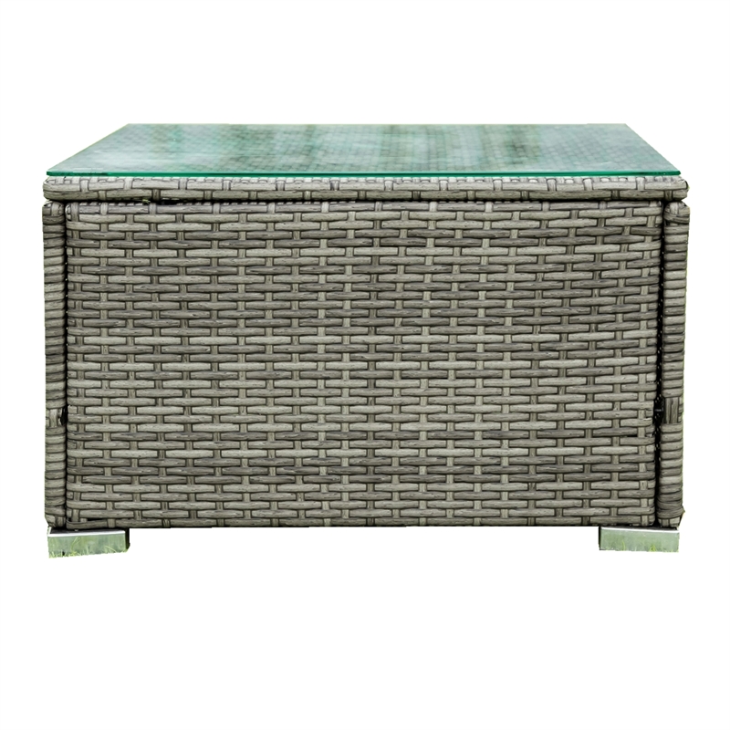 Afuera Living 4-Piece Patio Wicker Rattan Sofa Set with Storage