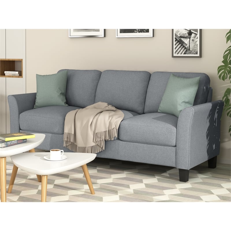 Afuera Living 3-Piece Linen Upholstered Sectional Sofa Set in Gray