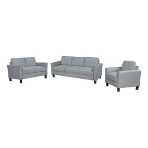 Afuera Living 3-Piece Linen Upholstered Sectional Sofa Set in Gray
