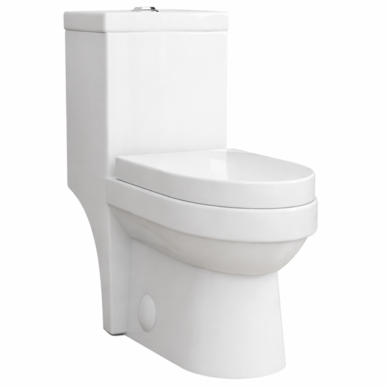 Afuera Living White Compact Dual Flush Ceramic Toilet 27.55x13x24.8 Inches