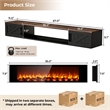 Afuera Living 67-Inch Black Floating TV Stand with 36-Inch Fireplace