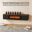 Afuera Living 67-Inch Black Floating TV Stand with 36-Inch Fireplace