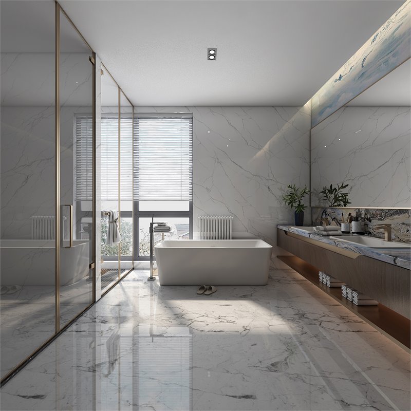 Afuera Living Freestanding Soaking Acrylic Alcove Bathtub in White
