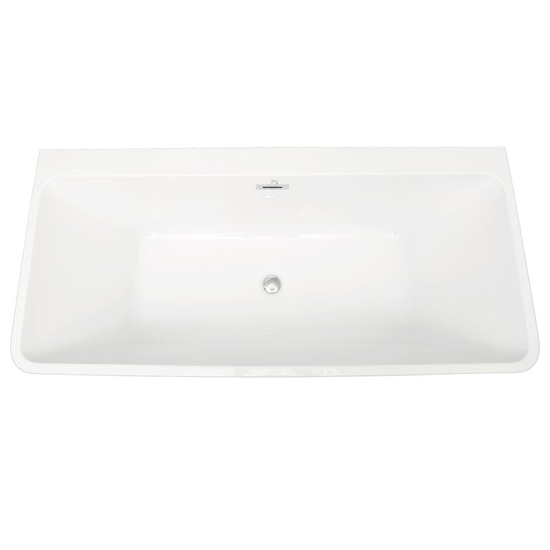 Afuera Living Freestanding Soaking Acrylic Alcove Bathtub in White