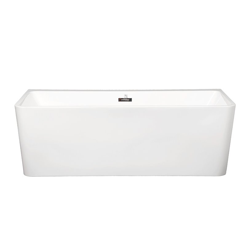 Afuera Living Freestanding Soaking Acrylic Alcove Bathtub in White