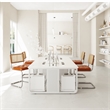 Afuera Living Stainless Steel Rattan & PU Leather Dining Chairs Set of 2