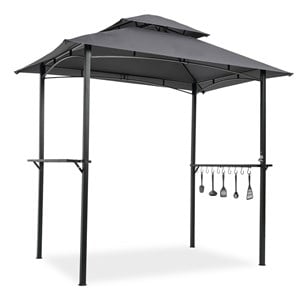 Afuera Living 8x5 ft Double Tier Outdoor Grill Gazebo with 2 Side Shelves