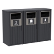 Afuera Living Gray Resin 3-Compartment Outdoor Trash Can Set