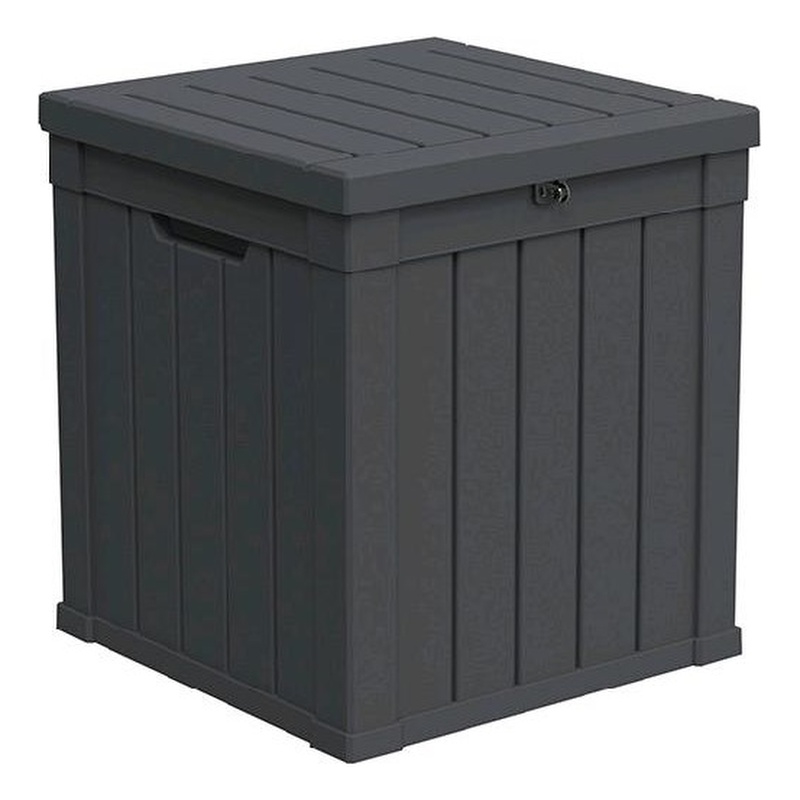 Afuera Living 50-Gallon Black Resin Weatherproof Outdoor Storage Box