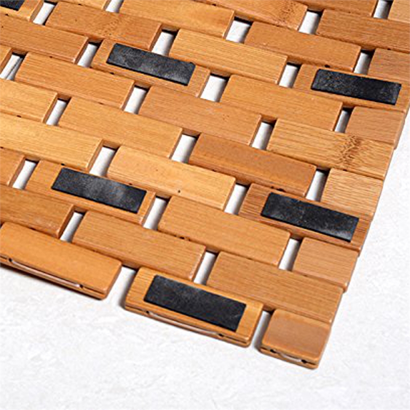 Afuera Living Contemporary Reversible Bamboo Shower Mat 20x28 Inches