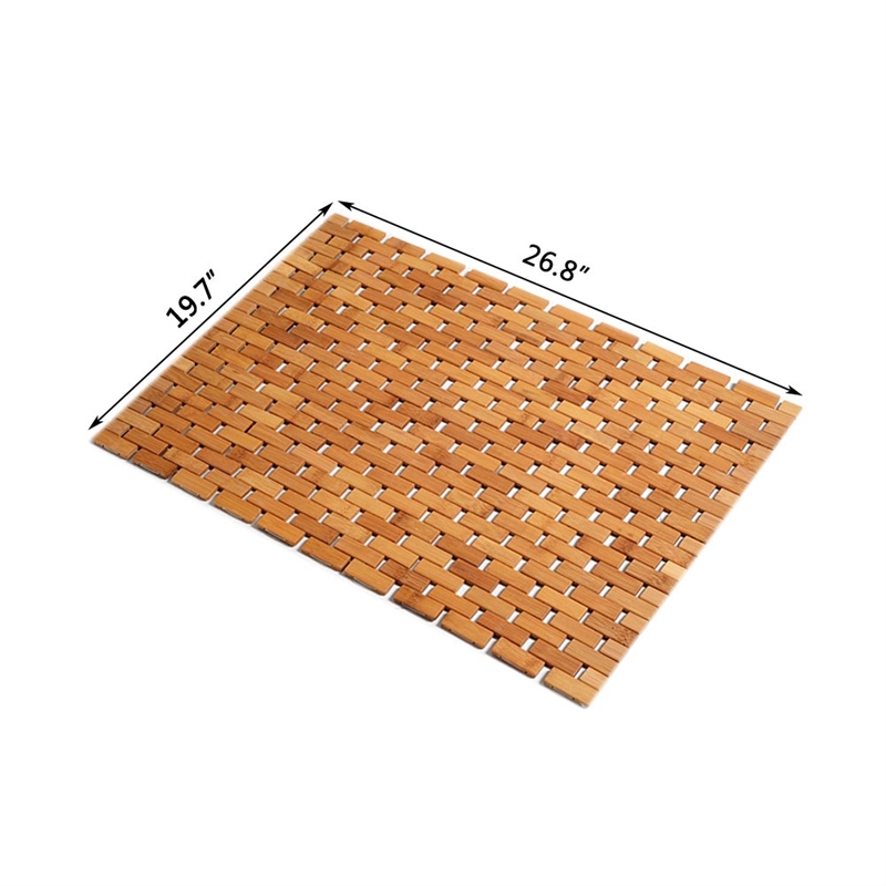 Afuera Living Contemporary Reversible Bamboo Shower Mat 20x28 Inches