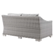Afuera Living Light Gray Rattan Patio Loveseat with Cushioned Seating