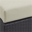 Afuera Living Square Rattan Patio Ottoman in Espresso/Beige