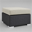 Afuera Living Square Rattan Patio Ottoman in Espresso/Beige