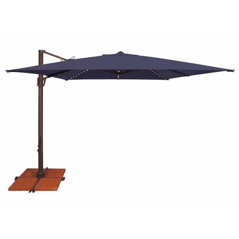 Afuera Living Starlight Square Cantilever Umbrella in Bronze/Navy