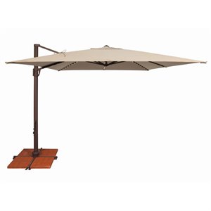 Afuera Living Starlight Square Solefin Patio Umbrella in Beige