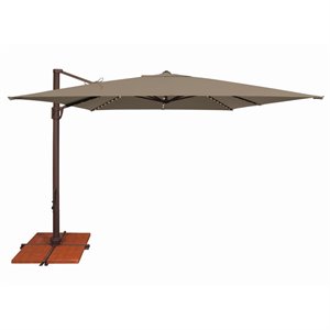 Afuera Living Starlight Square Cantilever Umbrella in Bronze/Taupe