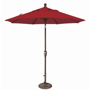 Afuera Living 90&quot Push Button Tilt Umbrella in Bronze/Really Red
