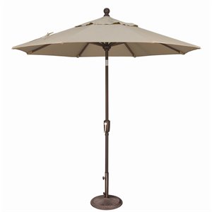 Afuera Living 90&quot Octagon Push Button Tilt Umbrella in Bronze/Beige