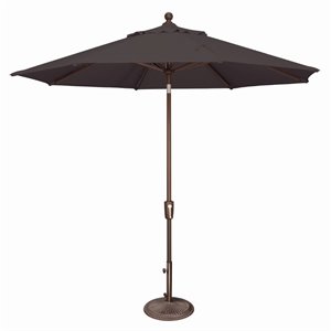 Afuera Living 108&quot Octagon Push Button Tilt Umbrella in Black
