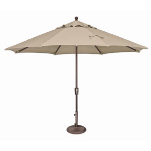 Afuera Living Push Button Tilt Umbrella in Bronze/Antique Beige