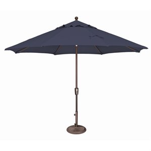 Afuera Living Octagon Push Button Tilt Umbrella in Bronze/Navy