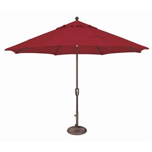 Afuera Living Octagon Push Button Tilt Umbrella in Bronze/Really Red