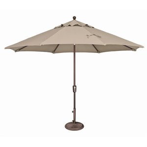 Afuera Living Octagon Push Button Tilt Umbrella in Bronze/Beige