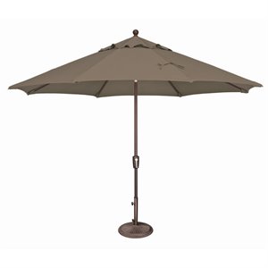 Afuera Living Octagon Push Button Tilt Umbrella in Bronze/Taupe