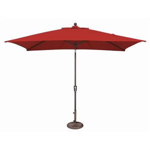 Afuera Living 120&quot Push Button Tilt Umbrella in Bronze/Jockey Red