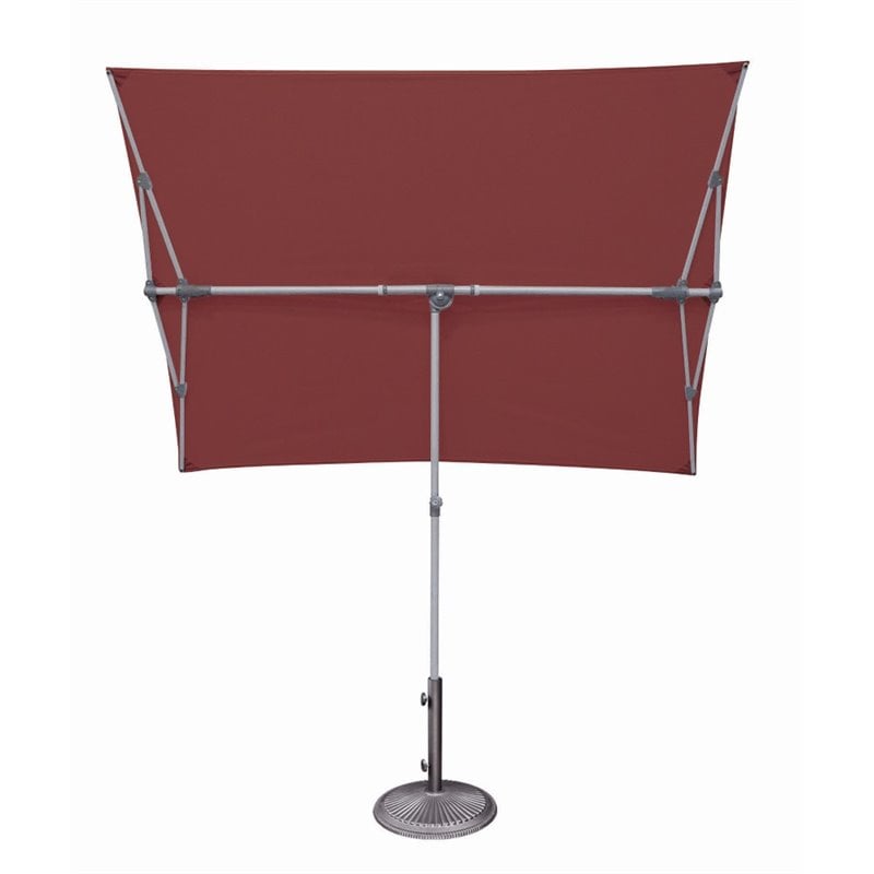 Afuera Living Rectangle Balcony Umbrella in Platinum/Deep Red