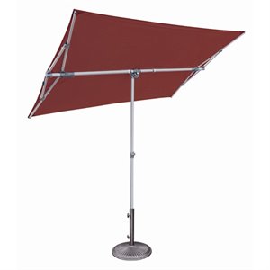 Afuera Living Rectangle Balcony Umbrella in Platinum/Deep Red