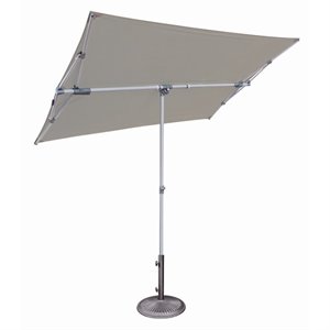 Afuera Living Aluminum Rectangle Balcony Umbrella in Platinum/Stone