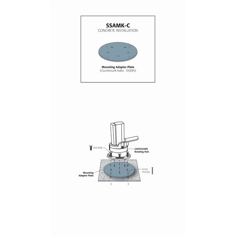 Afuera Living Modern Style Steel Concrete Mount in Bronze Finish