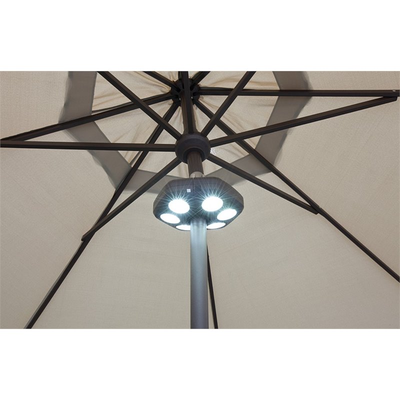 Afuera Living Hexagon 36 LED Modern Umbrella Light in Bronze Finish