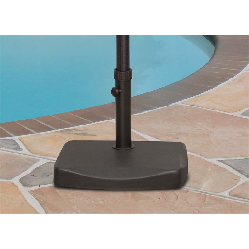 Afuera Living 50 lb Polycrete Half Umbrella Base in Black Finish