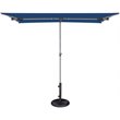 Afuera Living Rectangle Balcony Umbrella in Platinum/Ocean Blue