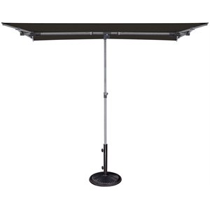 Afuera Living Aluminum Rectangle Balcony Umbrella in Platinum/Black