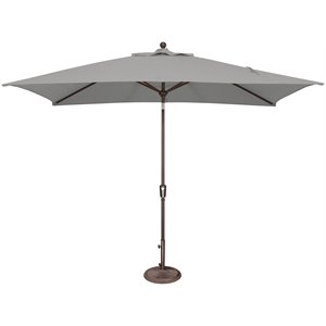 Afuera Living Push Button Tilt Umbrella in Bronze/Cast Silver
