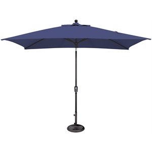 Afuera Living 120&quot Push Button Tilt Umbrella in Black/Blue Sky